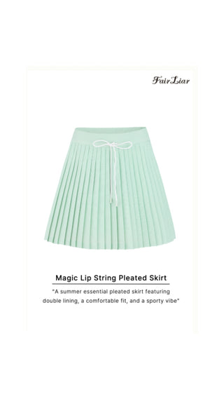 Magic Rib String Pleated Skirt (Mint)