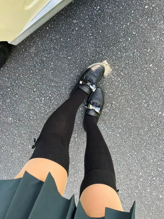 Frill Ribbon Golf Shoes - Black