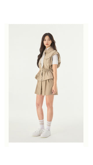 Hidden Culottes Short Pants (Beige)
