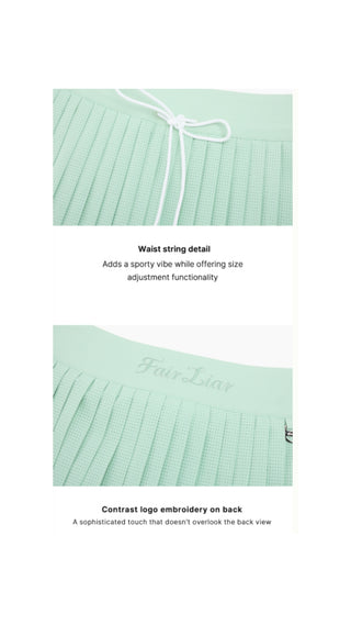 Magic Rib String Pleated Skirt (Mint)