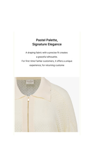 Scassi Collar ZipUp Cardigan (Ivory)