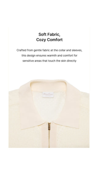 Scassi Collar ZipUp Cardigan (Ivory)