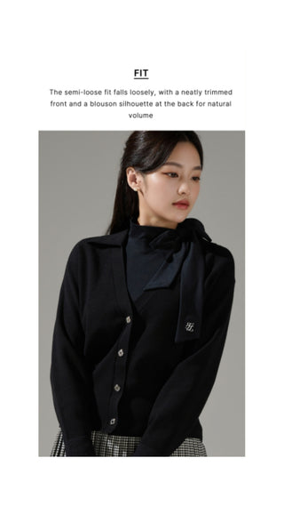 Back Logo Jacquard Cardigan (Brown)