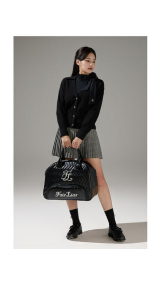 Back Logo Jacquard Cardigan (Brown)