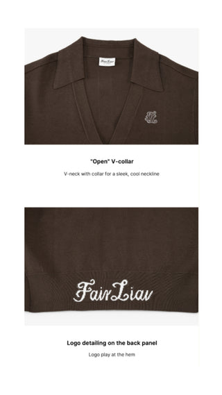 Back Logo Jacquard Cardigan (Brown)