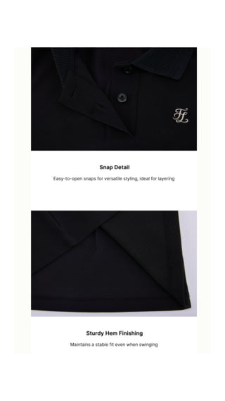 Puff Sleeve Collar T Shirt (Black)