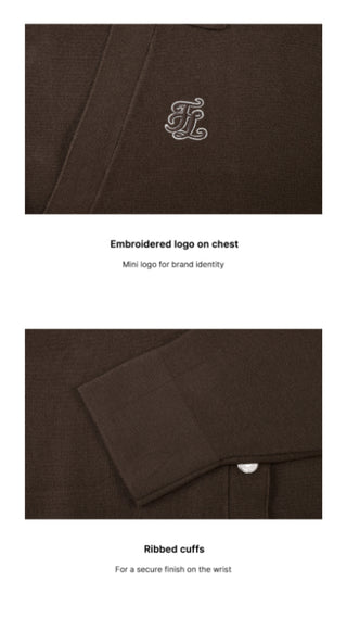 Back Logo Jacquard Cardigan (Brown)