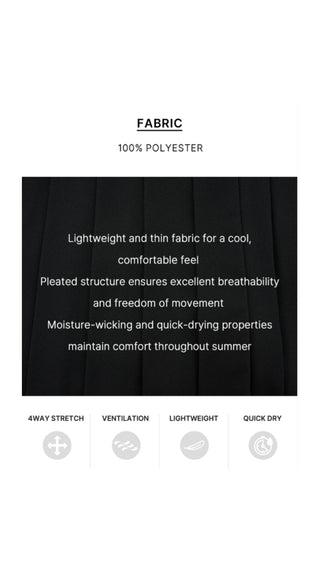 Asymmetrical Ribbon Pleated Skirt (Black)