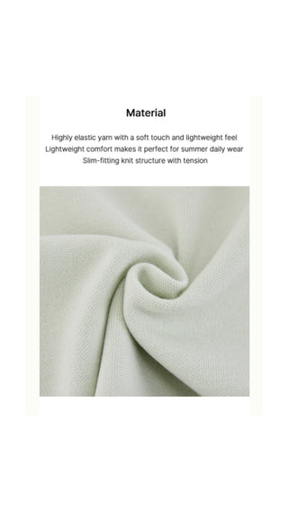 Color Combination Crop Knit (Green)