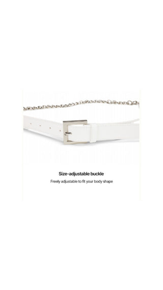 Pearl Chain Quilted Hip Bag (White)