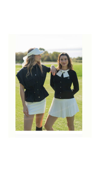 Detachable Lace Ribbon Sleeveless Knit (White)