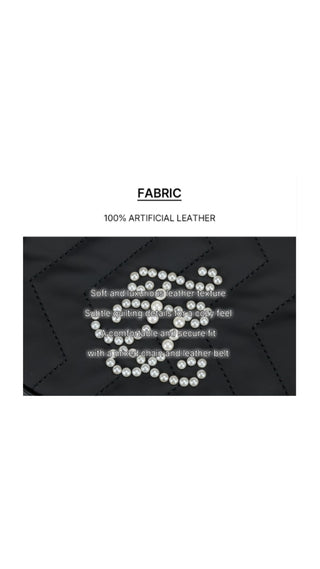 Pearl Chain Quilted Hip Bag (Black)