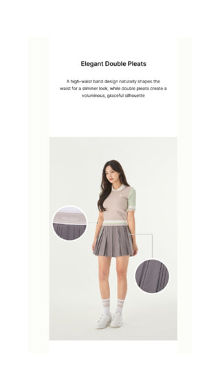 Double Pleated Band Skirt (Cocoa)
