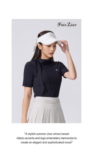 Twinkle ribbon visor (Coral)