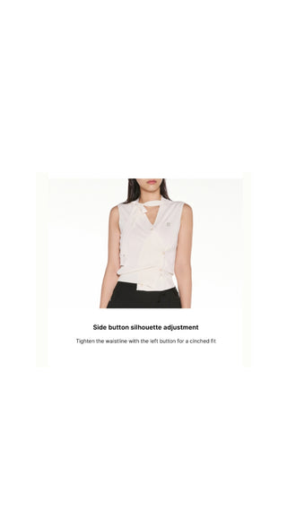 2 way Tie Knit Vest (Ivory)