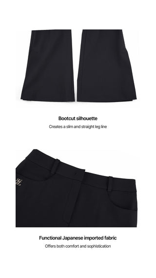 Lace Slit Bootscut Pants (Black)