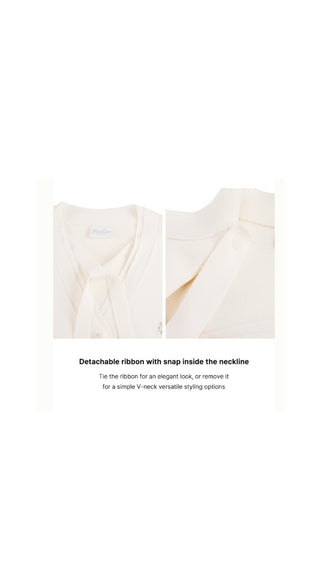 2 way Tie Knit Vest (Ivory)