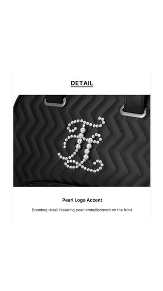 Pearl Quilted Boston Bag (Black)