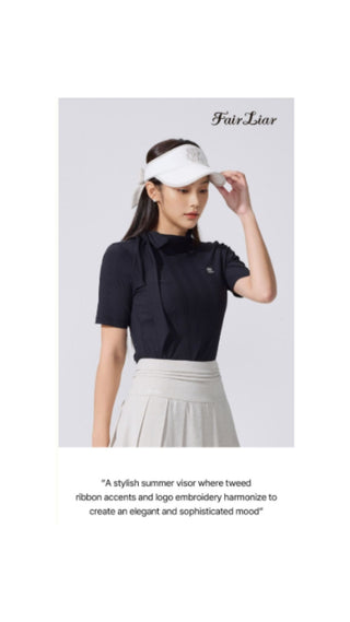 Twinkle ribbon visor (Beige)