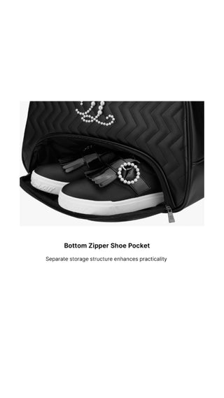 Pearl Quilted Boston Bag (Black)