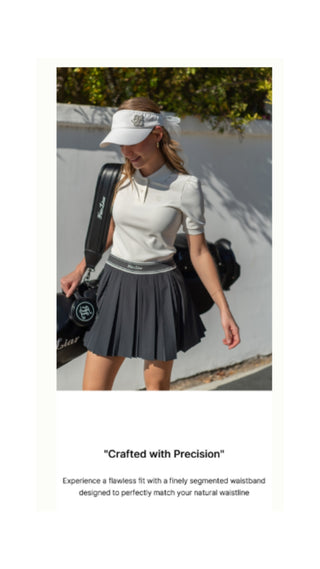 Double Pleated Band Skirt (Charcoal Grey)