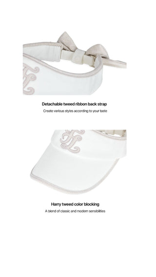 Twinkle ribbon visor (Beige)