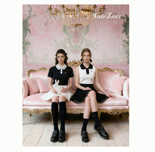 Lace Double Flare Skirt (White)