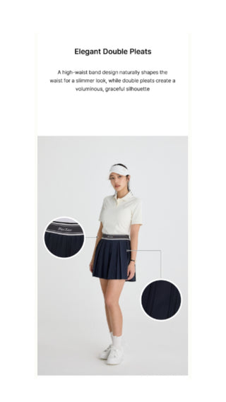 Double Pleated Band Skirt (Charcoal Grey)