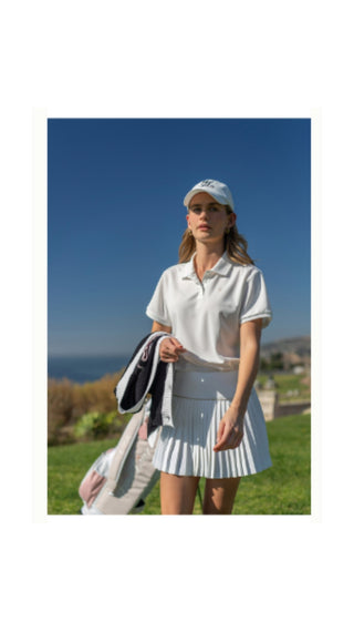 [FL Signature] Fair Liar Silk Twisted Flare Pleated Skirt (Blue)