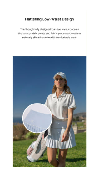 [FL Signature] Fair Liar Silk Twisted Flare Pleated Skirt (Blue)