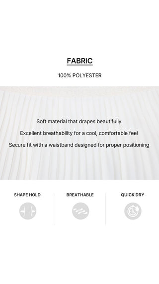 Lace Flare Pleated Skirt (White)