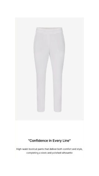 High Waist Stretch Bootcut Pants (White)
