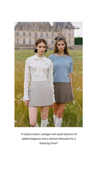 Pearl Logo Bolero Cardigan (Ivory)