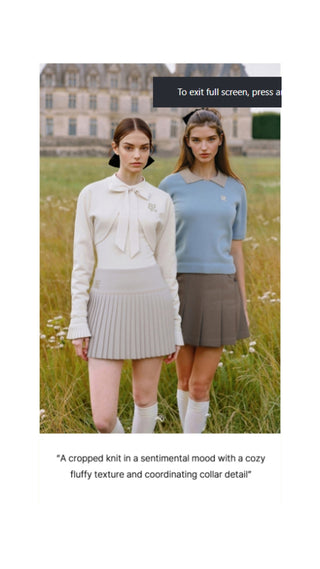 Fluffy Cropped Knit (Blue)