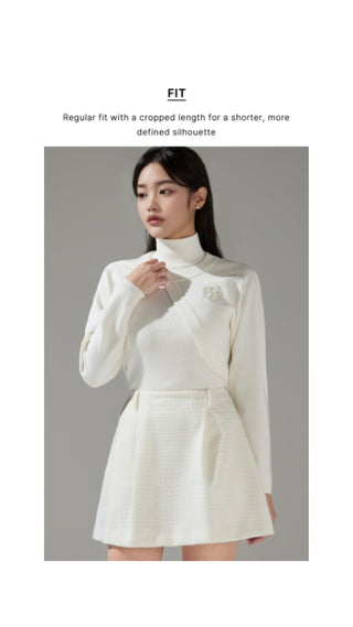 Pearl Logo Bolero Cardigan (Ivory)