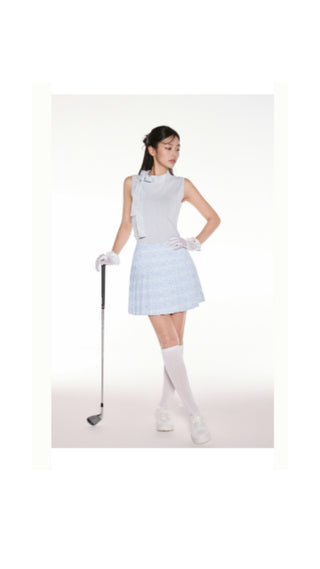 High Waist Pattern Skirt (Blue)