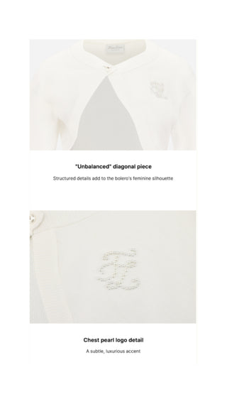 Pearl Logo Bolero Cardigan (Ivory)