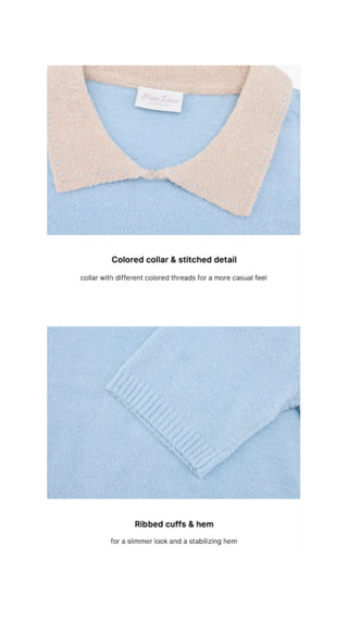 Fluffy Cropped Knit (Blue)