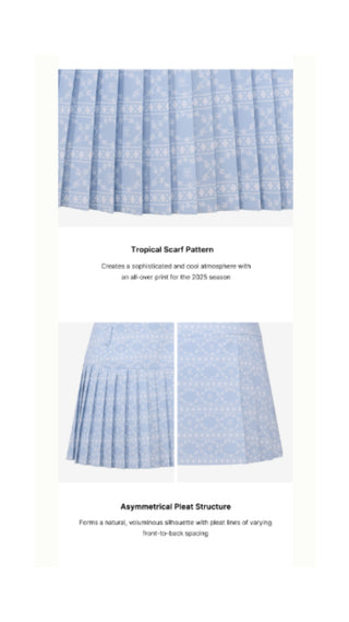 High Waist Pattern Skirt (Blue)