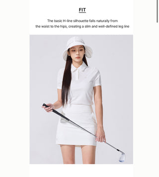 Lace H-line skirt (Black)