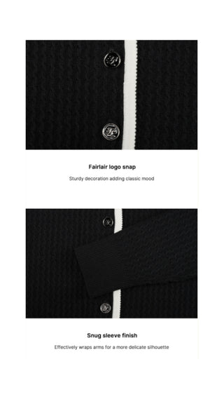 Open Collar Cable Cardigan (Black)