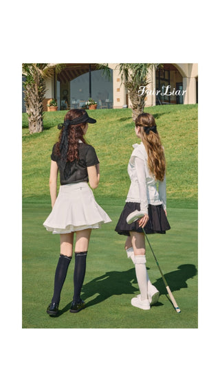 Lace Logo Knee Socks (White)