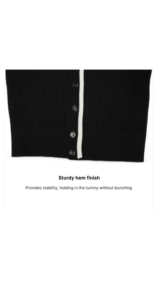 Open Collar Cable Cardigan (Black)