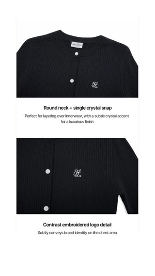 Ruffle Rib Cardigan (Black)