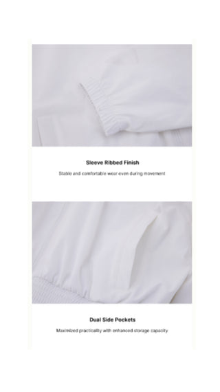 Ruffle Hem ZipUp Jumper (White)