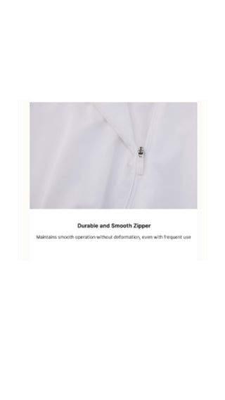 Ruffle Hem ZipUp Jumper (White)