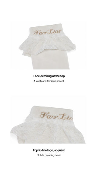 Lace Logo Knee Socks (White)