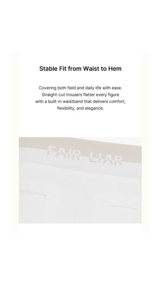 Back Band Straight Fit Pants (White)