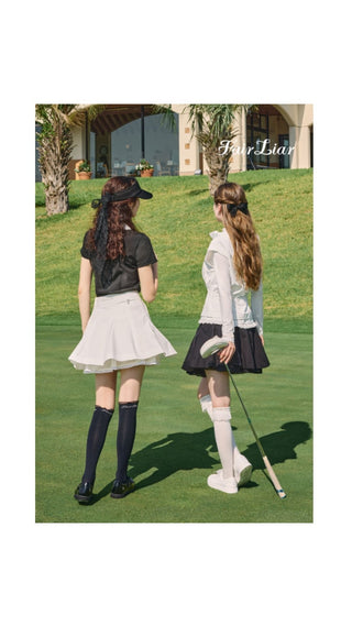 Lace Logo Knee Socks (Black)