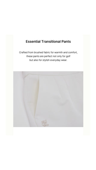 Back Band Straight Fit Pants (White)